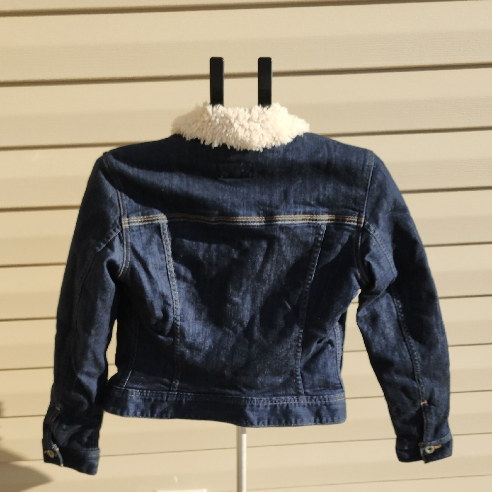 Vintage Levi's Womens Juniors Blue Denim Jacket with Sherpa Lining Size XS - Picture 10 of 14
